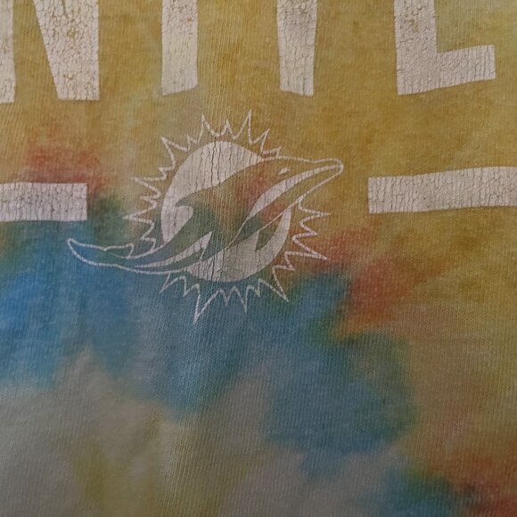 Vintage Rare Tie Dye Miami Dolphins "Football Unites" T-Shirt Men L - Picture 3 of 4